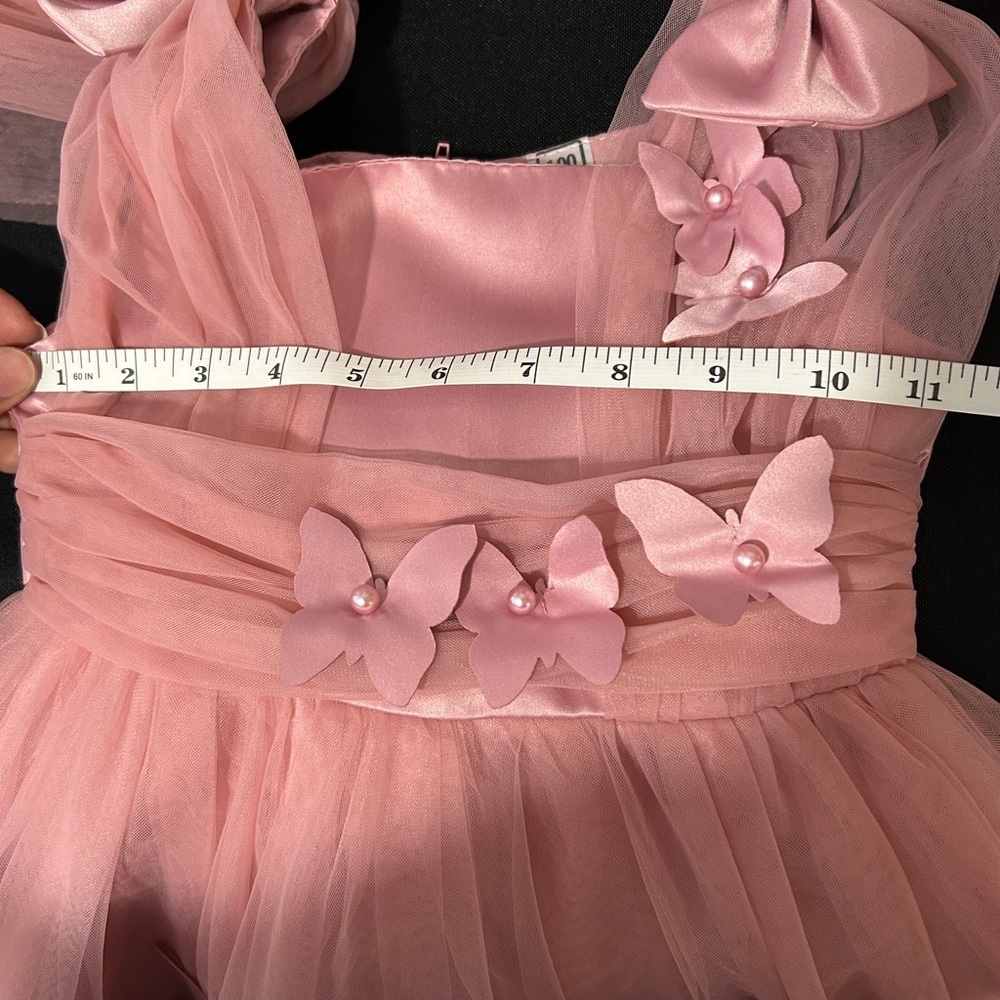 Elegant Pink Tulle Kids Dress - Picture 7 of 9